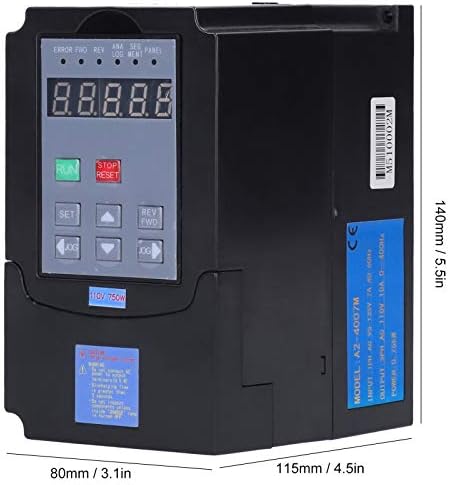 0.75KW Frequency Inverter, 0.75KW SinglePhase Input 95135V AC110V Output Variable Frequency Inverter Speed Controller, Power Spindle Sanders
