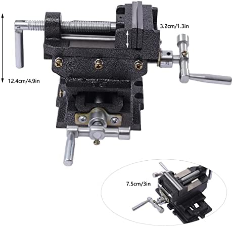 3-Inch Cross Slide Vise Drill Press Milling Vise, 3" Jaw Width, X-Y Compound Vise 2 Way Heavy Duty Bench Mount Clamp Machine Vice Holder Clamping Tool Workholding Milling Device