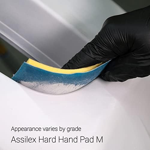 Super Assilex Flexible Sanding Sheet Production Starter Kit, SP19124, K240 - K600, 15 Sheets + 1 Hand Block & Interface Pad + 1 Hard Hand Pad
