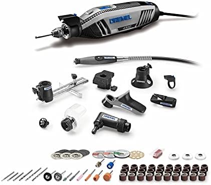 Dremel 4300-9/64 Rotary Tool Kit with Flex Shaft- 9 Attachments & 64 Accessories- Engraver, Router, Sander, and Polisher & 2500-01 Rotary Tool Multi-Vise