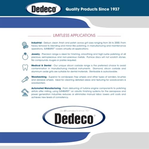 Dedeco Sunburst Radial Bristle Disc 1 Pack - 6 1/2" Curved - 1/2" Arbor - White 120 Grit (Medium) - Aluminum Oxide for Polishing & Finishing