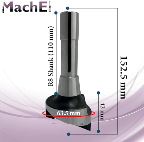 MachEl 2.5-Inch Fly Cutter with R8 Shank for Bridgeport Milling Machines – Includes 5/16" x 5/16" x 4" HSS Tool Bit