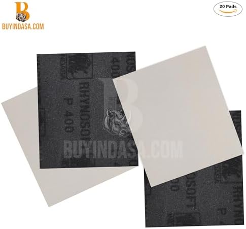 Indasa Rhynosoft Foam Sanding Pads - 4.5" x 5.5", Hook and Loop, 240 Grit, Plusline, Flexible, Tear-Resistant, Ideal for Automotive, Wood,& Finishing (Pack of 20 Pads)