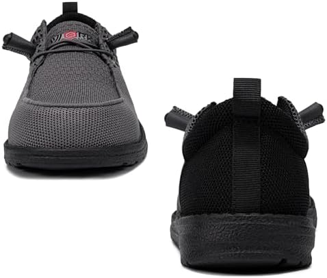 LARNMERN Steel Toe Loafers Women Slip On Work Safety Shoes Walking Sneakers