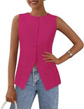 PRETTYGARDEN Women Tailored Suit Vest Business Casual Tops