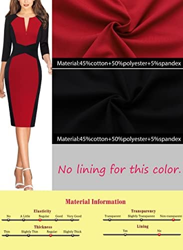 VFSHOW Womens Work Business Office Zipper Up Slim Bodycon Sheath Dress