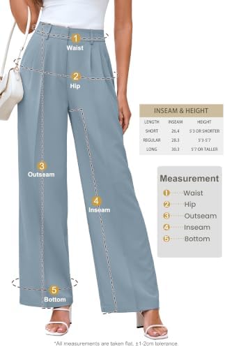 KICZOY Women Casual Wide Leg Dress Pants High Waist Lightweight Flowy Pants