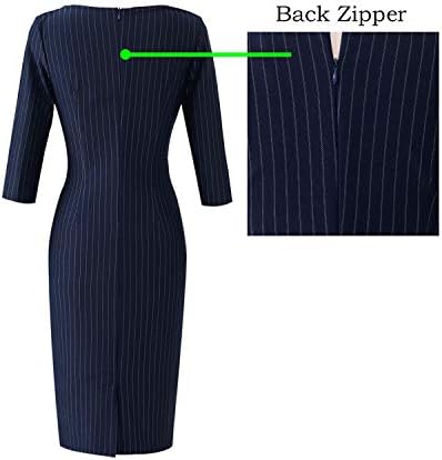 VFSHOW Womens Work Business Office Zipper Up Slim Bodycon Sheath Dress