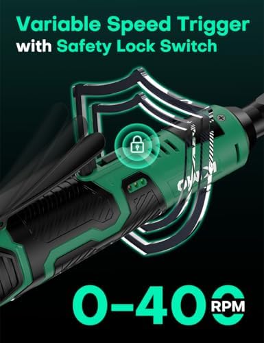 KIMO Cordless Electric Ratchet Wrench Set, 40Ft-lbs, 400RPM, Cordless Ratchet Wrench 3/8" w/Variable Speed Trigger, 7Sockets, 1/4" Adapter, Forward/Reverse Switch, 12V Battery Power Ratchet w/Charger