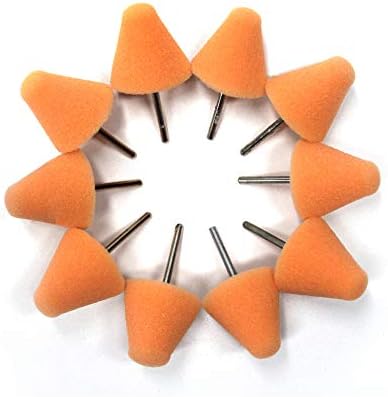 Maxshine 10 Pieces MN01 Mini Polisher and Accessories - 3x3cm (1.18”x1.18”) Orange Polishing Pads, Precision Buffing & Polishing for Tight Spaces, Ideal for Professional Car Detailing