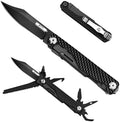 VIPERADE VAK7 14-in-1 EDC Multitool Pocket Knife with Saw, Glass Breaker, Awls, Bottle and Can Opener, Wire Stripper, Screwdriver for Camping, Hiking and Outdoor Activities (Black Ti)