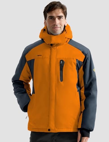 GEMYSE Men's Winter Ski Jacket Waterproof Snow Coat with Detachable Hood