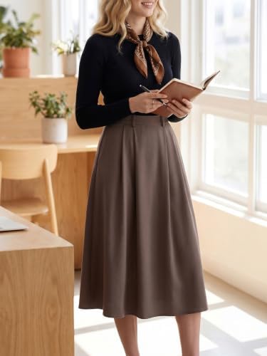 Casly Lamiit A-Line Midi Skirts for Women Business Skirt