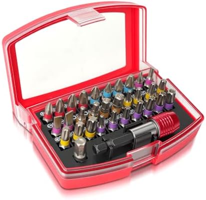32-Piece Security Screwdriver Bit Set with Case, 1/4" Hex