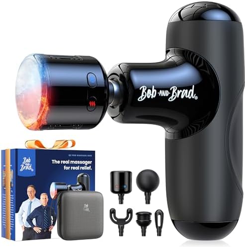 BOB AND BRAD Q2 Pro Mini Massage Gun with Heat and Cold, Pocket-Sized Deep Tissue Massager, HSA Portable Percussion Muscle Massager Gun, Ultra Small & Quiet Muscle Massager, FSA Eligible