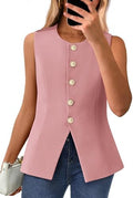 BTFBM Suit Vest Tops For Women Sleeveless Blazer Work Wear