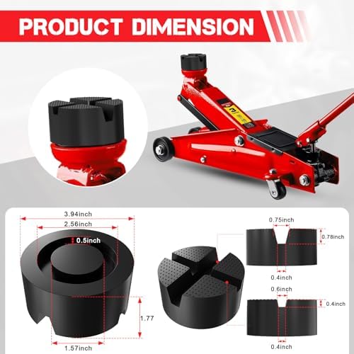 Labor Saving Arm Jack Pad Adapter, Floor Jack Pad Universal Jack Stand Rubber Pinch Protector Car Adapter Anti Slip Floor Trolley Support, Flat Top Jack Adapters