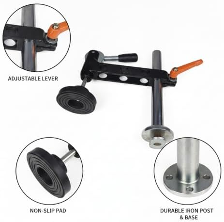 Iron Panel Saw Hold-Down Clamp for Woodworking, Horizontal Workholding Device Secures Large Sheets for Straight Cuts, Black Finish