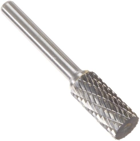 Drill America SA-5 Carbide Burr/Rotary File Cylindrical Double Cut for Die Grinder 1/2" Dia. x 1" Cut Length with 1/4" Shank and 6" Overall Length, DUL Series
