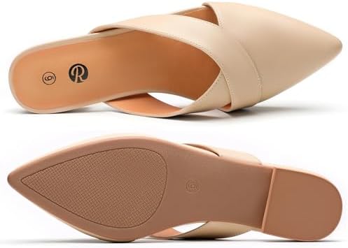 Rekayla Women's Mules Closed Pointed Toe Flats Backless Loafers Shoes for Women