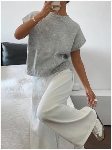 SOLY HUX Women's Short Sleeve Business Casual Sweater