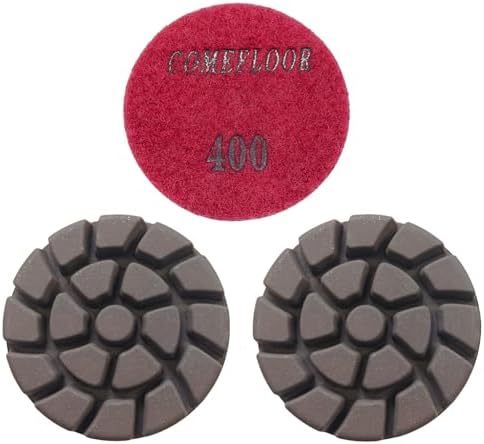 Concrete Floor Polishing Pucks Sharp Diamond Copper Bond Grinding Disc, Fit Ride-on Floor Grinder, Walk-Behind Grinder, 3 Inch Hook and Loop Long Using Life Polishing Pads, 400#