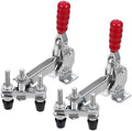 Generic 2pcs Vertical Quick Release Toggle Clamps for Welding and Woodworking, Zinc-plated Iron Metal Fixed Clamp Tool Dual Heads, Heavy-duty Workholding Device for Metal Fabrication