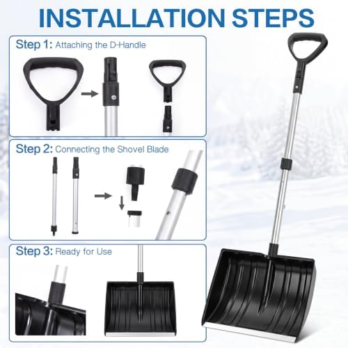 22" Wide Snow Pusher and Snow Scoop Shovel Set