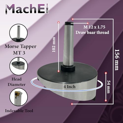 MachEl 4" (100mm) Large Diameter Fly Cutter with Carbide Indexable Tip – Morse Taper 3MT