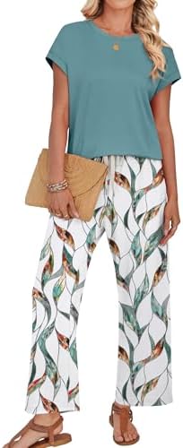 WIHOLL Two Piece Sets for Women Summer Spring Outfits Lounge Sets Beach Vacation Clothes Airport Travel Matching Clothing