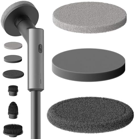 HOTO IPX7 Full Body Waterproof Electric Spin Scrubber, Shower Scrubber with 6 Brush Heads Bundle with 3 Pcs Replacement Pads