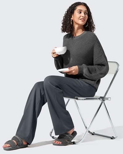 G4Free EverGoing Fleece Lined Wide Leg Pants for Women Dressy Work Casual