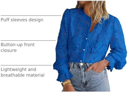 PRETTYGARDEN Women's Fall Trendy Long Sleeve Lace Tops