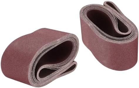uxcell 10pcs 6" x 89" Sanding Belts 60 Grits Aluminum Oxide Abrasive Belt Sander Paper Sanding Papers for Metal Wood Grinding Polishing, Reddish Brown