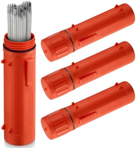 Zonon 4 Pcs Welding Rod Storage Tube 14 Inch Tig Rod Holder, Orange