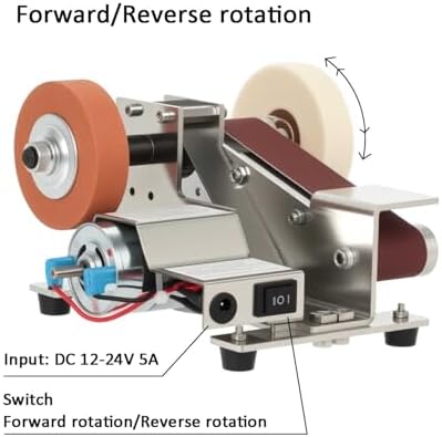 Belt Sander Electric Knife Sharpener Features 15-Degree Bevel And 90-Degree Platform Grinds Wood, Metal, Or Polishes Leather Goods And Wood Surfaces Wide Design Ensures Stability And Low Noise