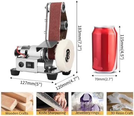 Mini Electric Belt Sander Desktop Vertical Polishing Machine DIY Angle Grinder Sharpening Machine With 10PCS Belt