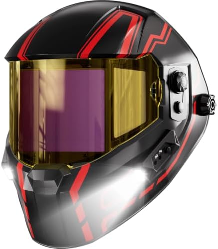 ANDELI Auto Darkening Welding Helmet with 2 Lights, Digital Display Control