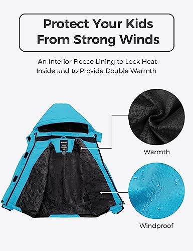 wantdo Girls Winter Ski Coat Fleece Snowboarding Jacket Waterproof 10000mm