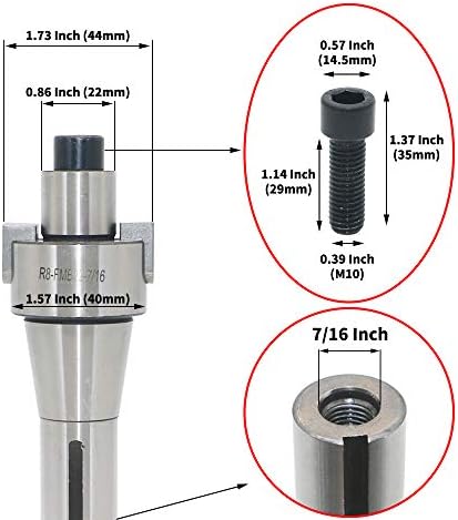 2.5 Inch Face Milling Cutter Aluminum 400R 63MM CNC End Milling Cutter Holder + R8-FMB22 Shank Face Shell Mill Arbor + 4pcs APKT1604 Carbide Inserts + 8mm Hexagon Wrench + T15 Wrench CNC Machine Tools