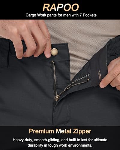 Mens Cargo Pants Ripstop Breathable Tactical Hiking Pants with 7 Pockets