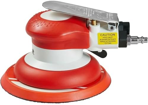 Professional Random Orbital Air Sander 5" Pneumatic Palm Sander DA Sander, Low Noise Reduction, 12000 RPM, Hook & Loop, for Auto Body, Car Detailing, Wood, Metal Polishing & Buffing