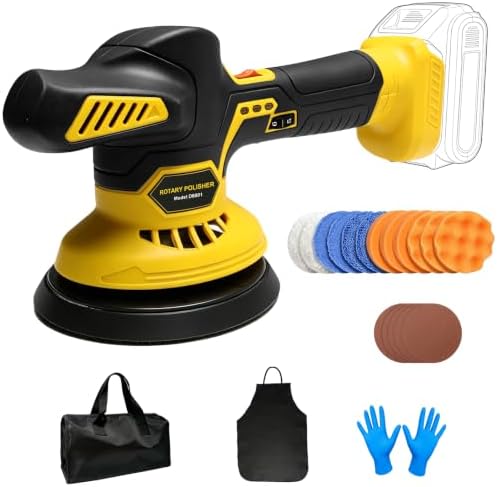 6" Cordless Rotary Car Buffer Polisher for Dewalt 20V MAX Batteries