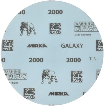 Mirka Galaxy Sandpaper 6 inch Grit 2000 50 Discs Hook & Loop
