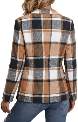 Mina Self 2026 Women's Fall Tweed Blazer Plaid Jacket Business Casual Coat