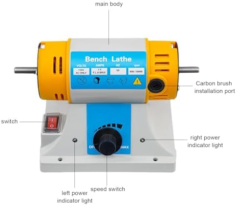 Jewelry Polisher, Bench Buffer Polishing Machine with Accessories, Multi-Function Benchtop Polisher Grinder, 110V Jewelry Polisher for Jewelry, Wood, Dental, Amber, Metal, Jade