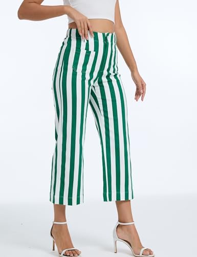 Wide Leg Jeans for Women Trendy High Waisted Flare Jeans Cropped Pants Stretchy Baggy