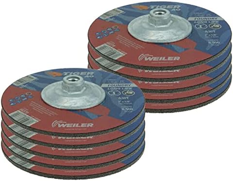 Weiler 68371 7" x 1/8" Tiger AO Type 27 Cut and Grind Combo Wheel A30T 5/8-11 Nut, (Pack of 10)
