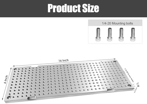 6" x 16" x 1/2" MIC7 Aluminum Fixture/Sacrificial Plate, Mini Pallet