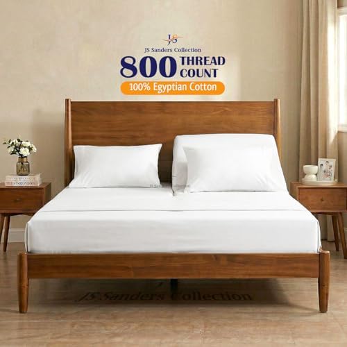 JS Sanders Collection Split Head Sheet Set 4PC Cal. King Size, White